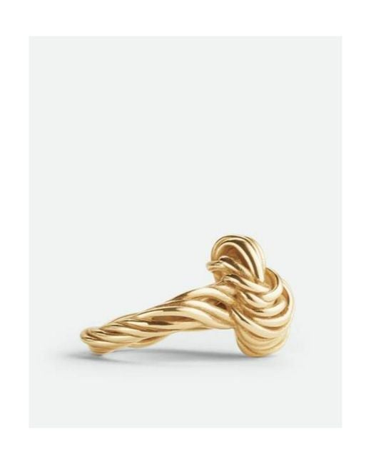 Bottega Veneta Metallic Knotted Pendant Ring