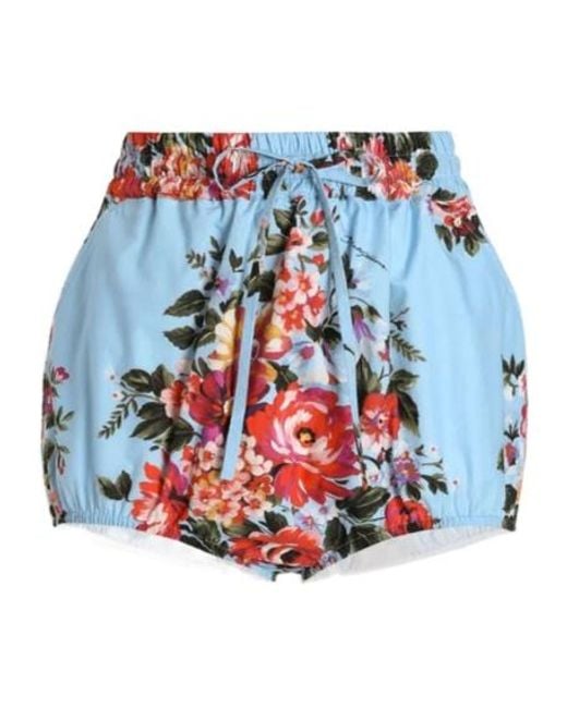 Dolce & Gabbana Blue Floral Printed Shorts