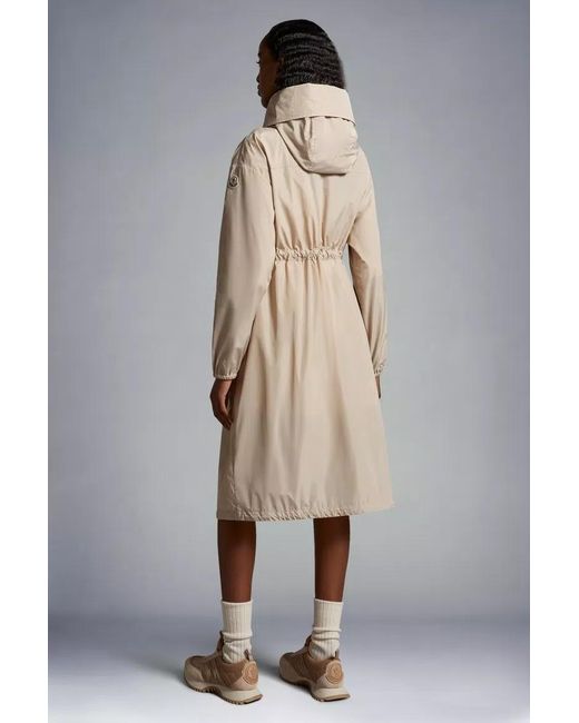 Moncler Natural Mantio Hooded Long Parka Jacket