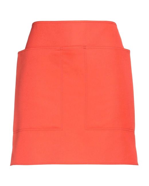 Max Mara Red Solid Color Twill Pants
