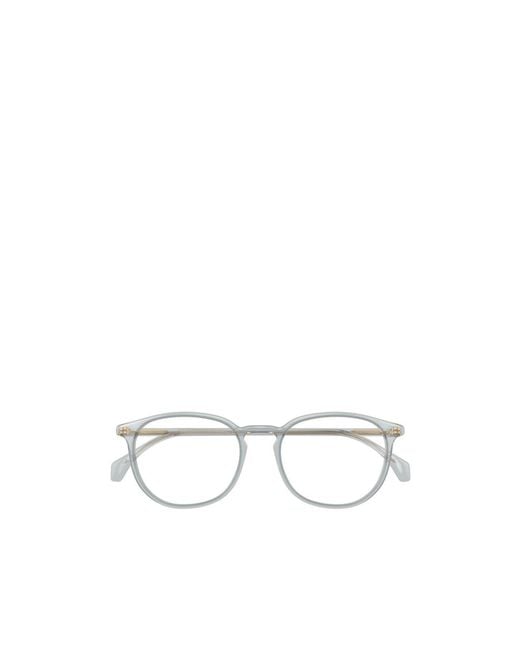 Gucci White Eyewear Round Frame Glasses for men