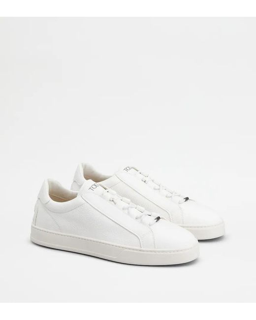 Tod's White Logo Printed Low-Top Sneakers for men