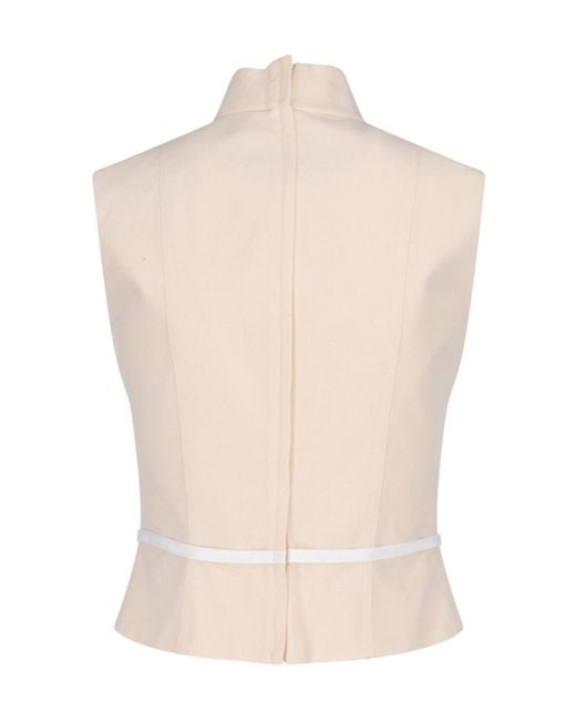 Moschino White High Neck Sleeveless Top
