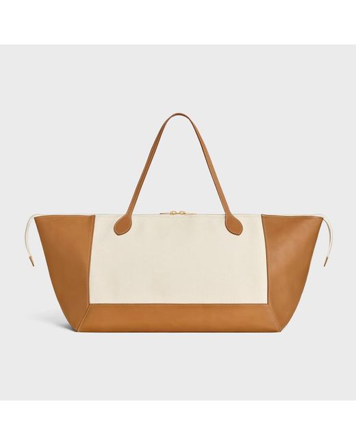 Céline White Cabas Frame East West
