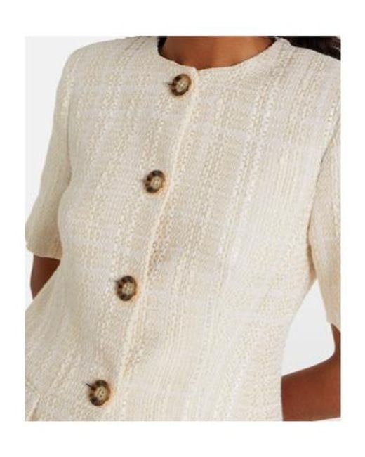 Veronica Beard White Bodie Cotton-Blend Tweed Jacket