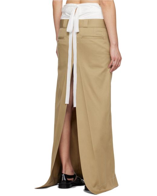 Maison Margiela Natural Skater Chino Long Skirt