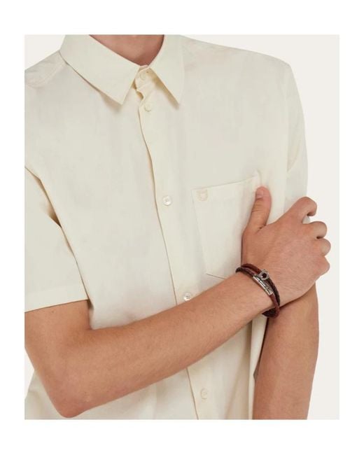 Ferragamo White Double-Loop Bracelet With Buckle