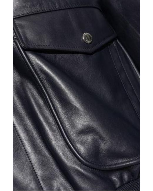 Givenchy Blue Pocket Detailed Aviator Jacket for men