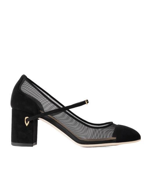 JENNIFER CHAMANDI Black 65Mm Paolo Mesh-Panel Suede Pumps