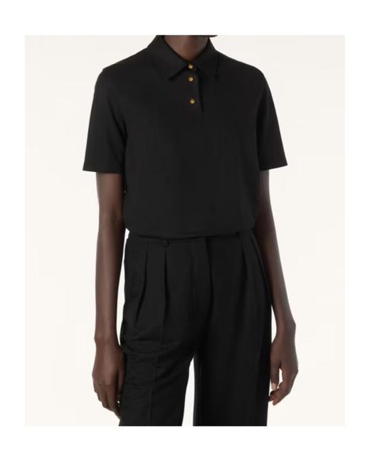 Loro Piana Black Colmegna Wool Polo T-Shirt