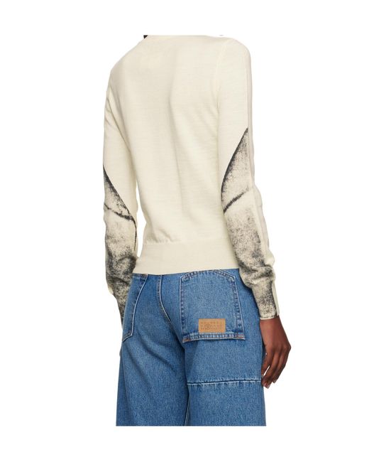 MM6 by Maison Margiela Blue Abstract-Print Sweater