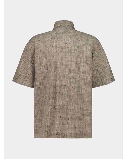 Bottega Veneta Gray Sahara Mel Short-Sleeve Flecked Shirt for men