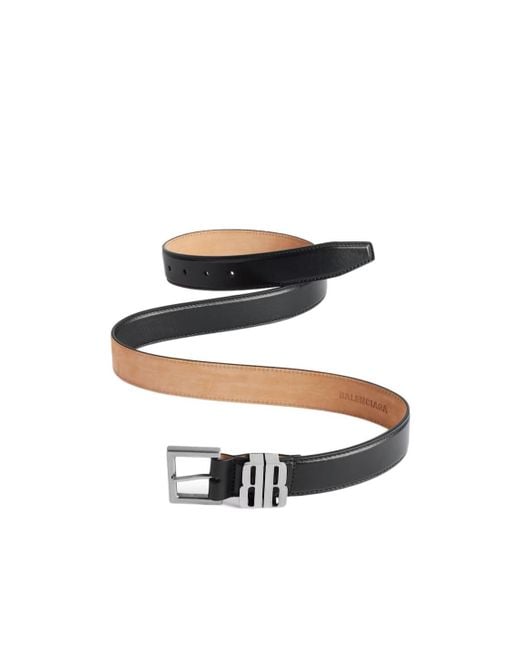 Balenciaga White Bb Editor Belt for men