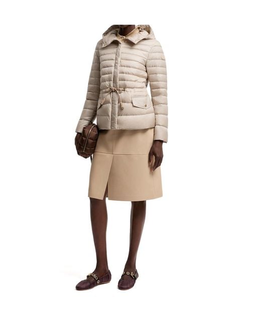 Moncler Natural Raies Hooded Short Padded Jacket