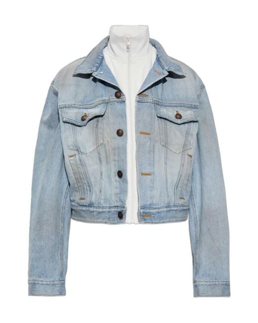 Balenciaga Blue Layered Denim Jacket