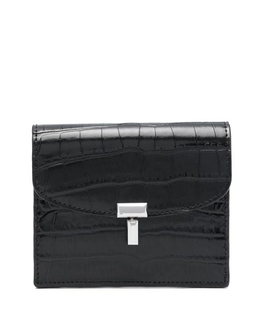 Totême Black T-Lock Leather Card Holder
