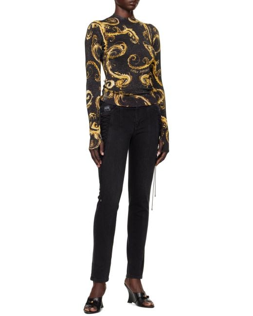 Versace Jeans Black Couture Lurex Knit Sweater