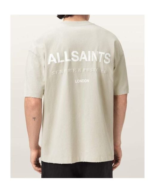 AllSaints White Dreamer Short Sleeve Oversized Graphic T-Shirt for men