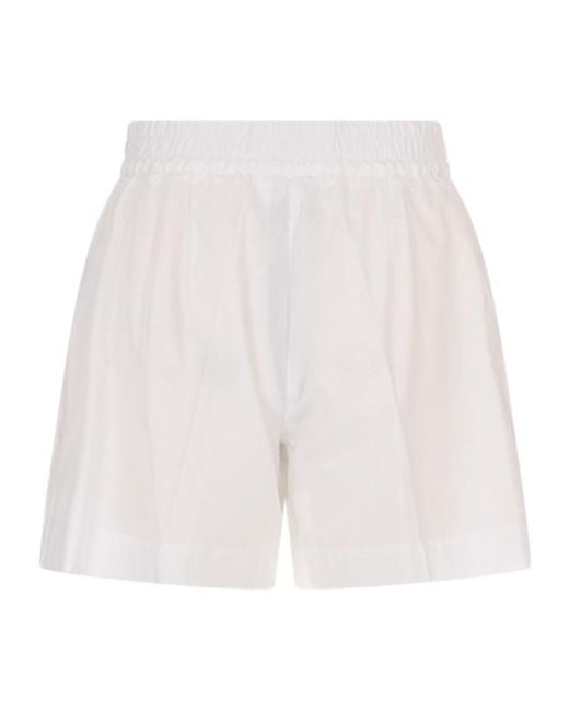 P.A.R.O.S.H. White Drawstring Shorts