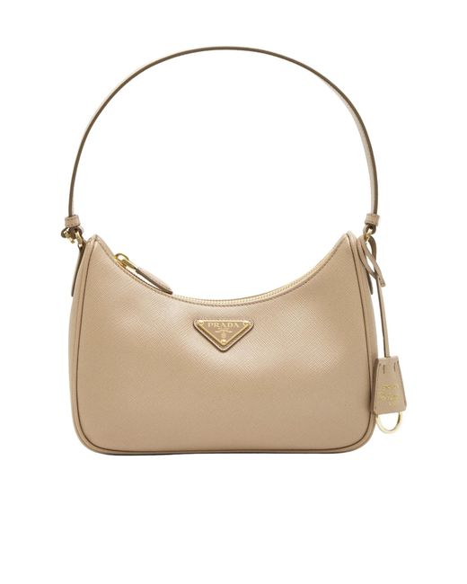 Prada Natural Zipper Handbag