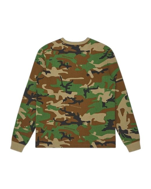 BBCICECREAM Green Waffle Long Sleeve Top for men