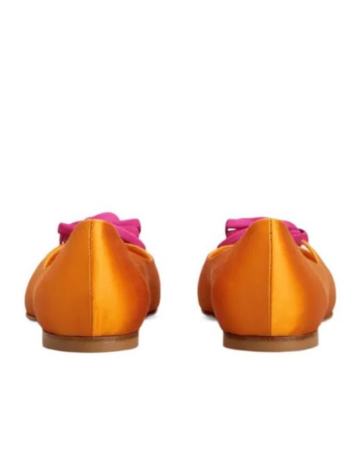 Roger Vivier Orange Rose Vivier Ballerinas
