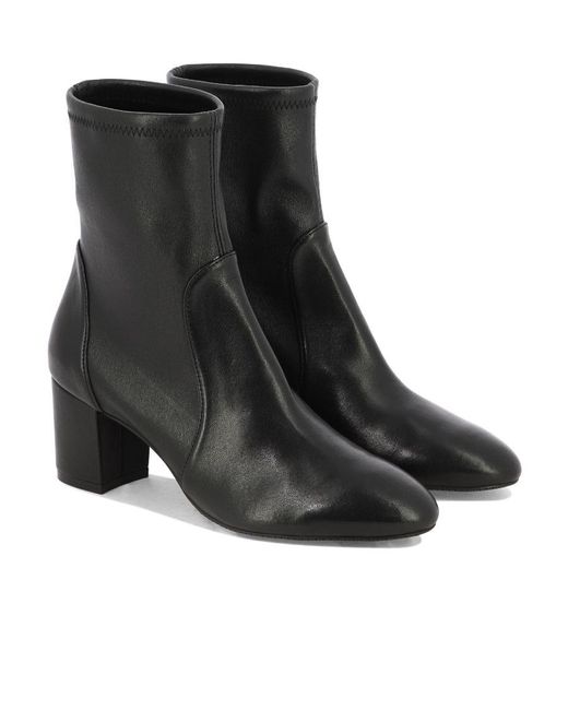 Stuart Weitzman Black Round-Head Short Boots
