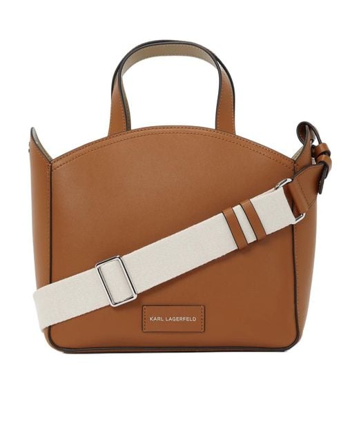 Karl Lagerfeld Brown Small K/Circle Bag
