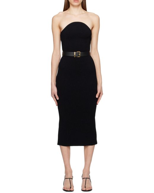 Khaite Black Rumer Knitted Midi Dress