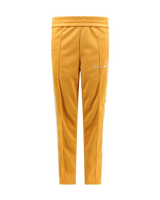 Palm Angels Yellow Logo-Printed Elasticated Waist Track Pants for men
