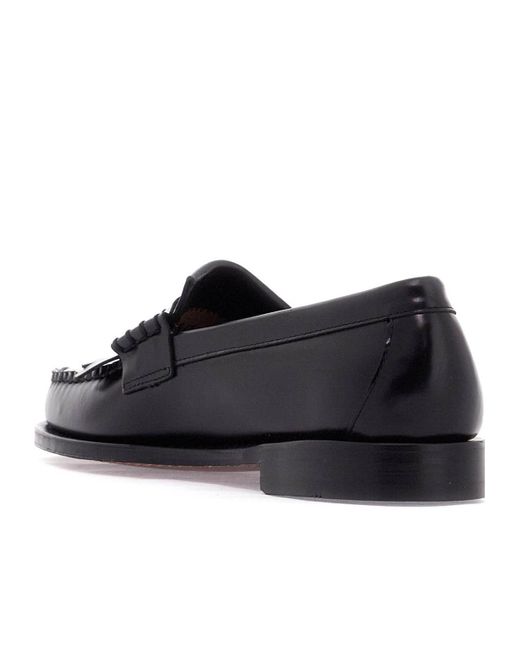 G.H.BASS Black Esther Kiltie Weejuns Tassel Detailed Loafers for men