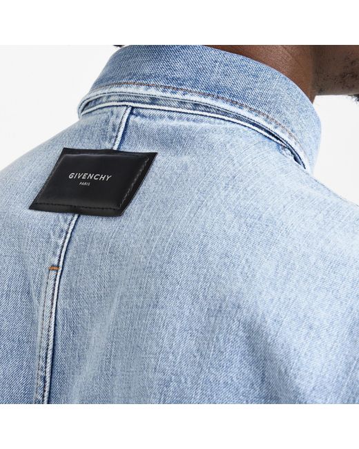 Givenchy Blue Washed Denim Shirt for men