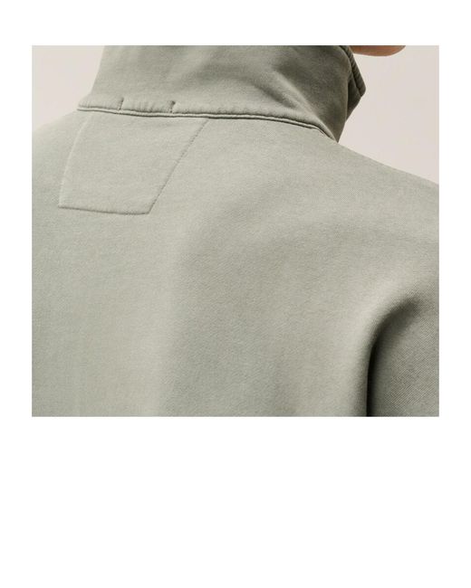 C P Company Green Lens-Detail Quarter-Zip Sweatshirt for men