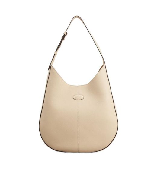 Tod's Natural Oboe Logo Patch Medium Shoulder Bag