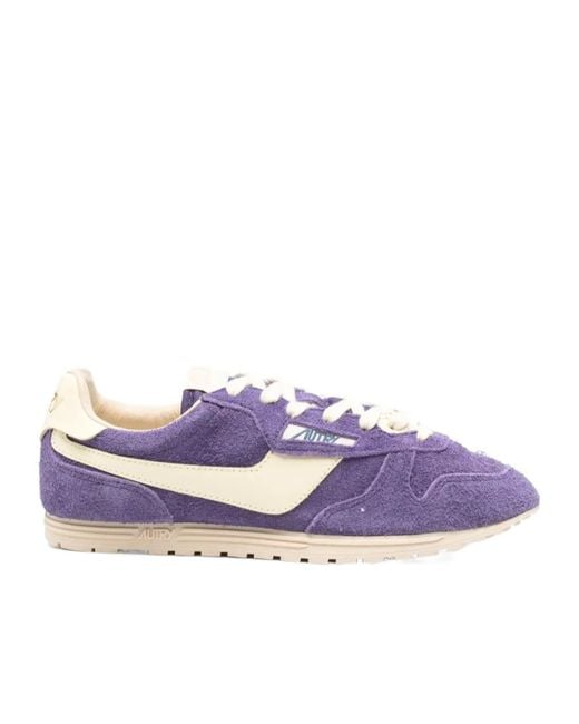 Autry Purple Windspin Lace-Up Sneakers