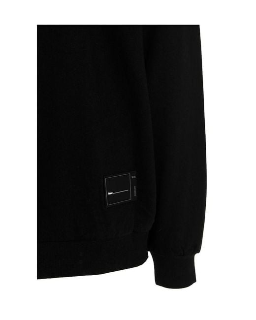 we11done Black Logo Hooded Sweater for men
