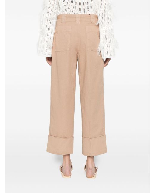 Twinset Natural Belted Cuffed Pants