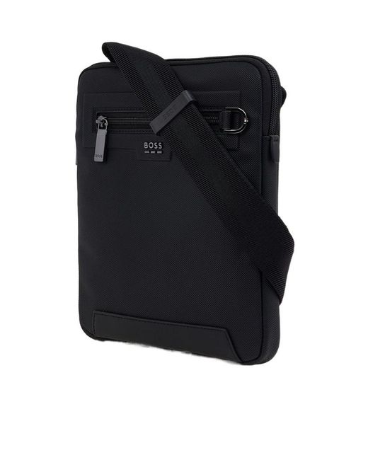 Boss Black Logo-Plaque Messenger Bag for men