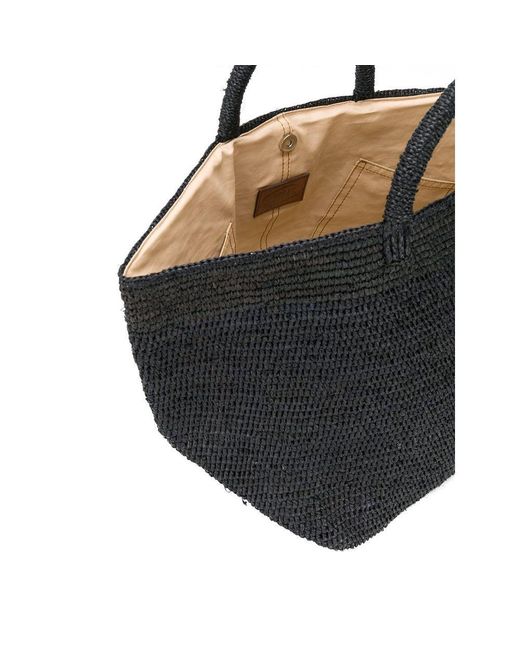 IBELIV Black Vanilla Woven Top Handle Bag