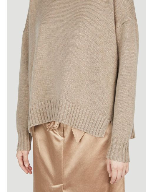 Max Mara Natural Turtleneck Knitted Jumper