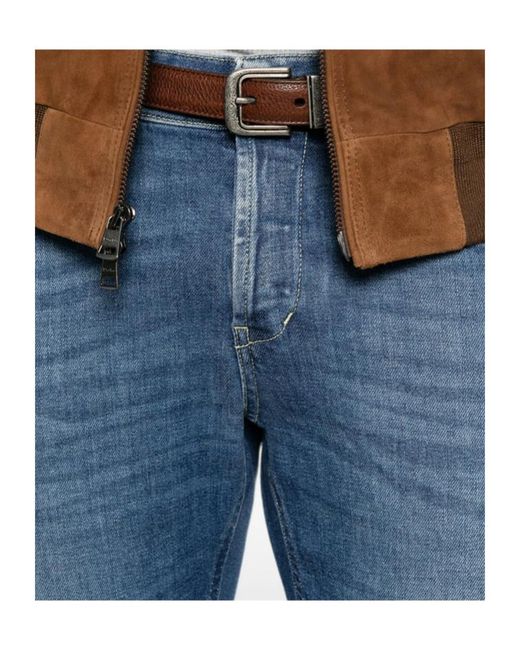 Dondup Blue Belt Loop Jeans for men