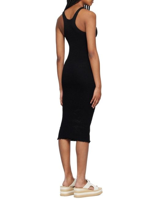 Stella McCartney Black Upset Kitty Crocheted Patch I-Back Medium Length Dress