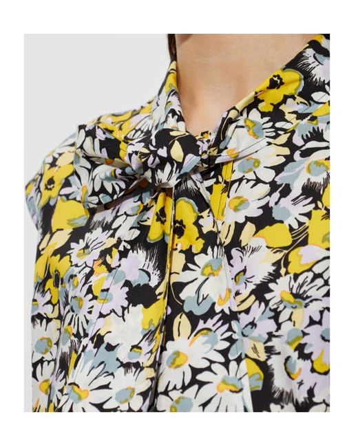 Marni Green Pop Flowers Print Poplin Sleeveless Blouse