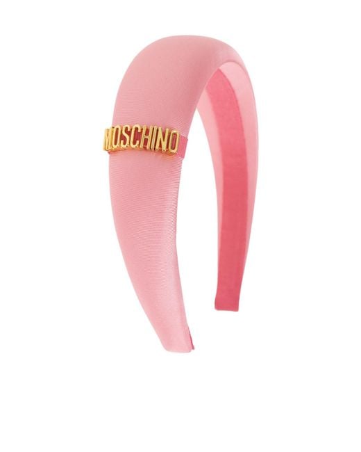 Moschino Pink Logo Hair Accessories