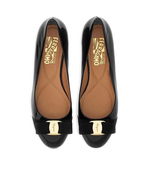 Ferragamo Black Varina Ballerina Shoes
