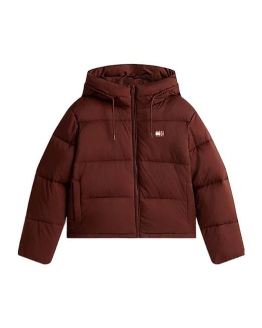 Tommy Hilfiger Red Long-Sleeved Hooded Cotton Jacket