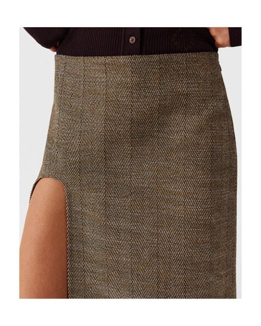 Stella McCartney Gray Side-Slit Tweed Skirt