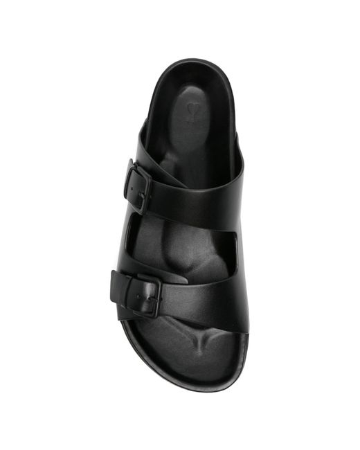 AMI Black Buckle Strap Sliders for men