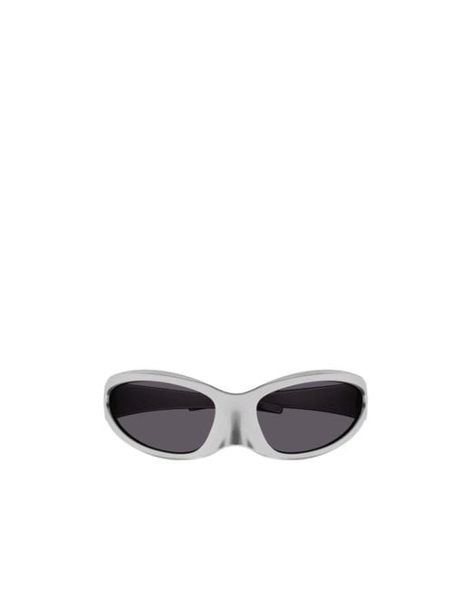 Balenciaga White Eyewear Wraparound Sunglasses