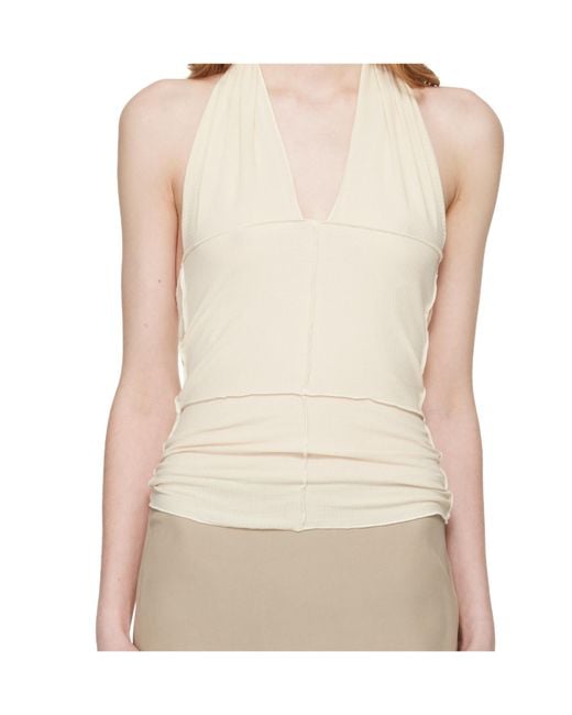 Baserange Natural Sleeveless Halter Top